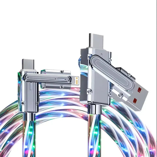 240W LED Luminous USB Cable 4 in 1 Fast Charging