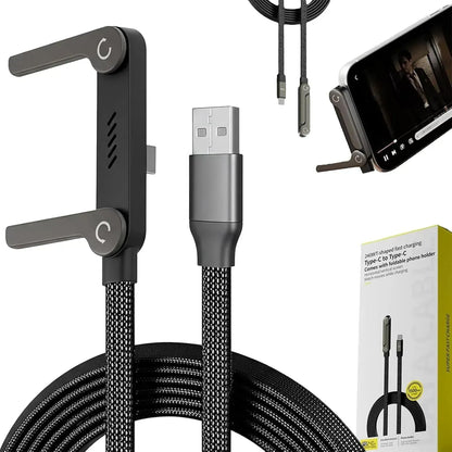 2-in-1 Invisible Holder Charger Cable with Stand Fast Charging